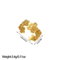 Detailed view of 18k gold plated stainless steel ring with leaf and flower hollow design - Continuous Small Flower Style (JZ45)