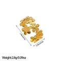Detail view of 18k gold plated stainless steel floral ring with size and weight specs - Clustered Flower Style (JZ47)