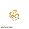 Detailed view of wave-shaped gold ring with measurements 1.78cm outer and 1.75cm inner diameter - Abstract Flowing Wave Style (JZ125)