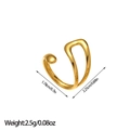 Detailed view of 18K gold plated U-shaped ear cuff with dimensions 1.78cm and 2.25cm - Irregular U-Shape Double Layer Ball Ear Cuff Style (JZ126)