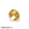 Detailed view of 18k gold plated stainless steel ring with wavy layers and beaded texture - Beaded Wave Style (JZ60)