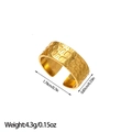 Detailed view of 18k gold plated stainless steel ring with size and weight dimensions - Honeycomb Geometric Style (JZ61)