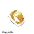 Detail view of 18k gold plated open ring showing dimensions 1.78cm diameter and 1cm width - Capsule Wave Style (JZ63)