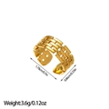 Detailed view of the 18k gold-plated hollow leaf ring with specific size and weight data - Grid Hollow Style (JZ64)