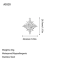 Macro-opname van roestvrijstalen sterhanger met nauwkeurige afmetingen voor sieraden - Staalkleur (A0520)