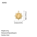 Detailopname van gouden zonnestraal hanger van 27,5x24,6mm en gewicht van 2,81g - Goud (A0456)