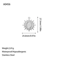Gedetailleerd technisch diagram van roestvrijstalen sterhanger met afmetingen - Staalkleur (A0456)