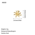 Macro detail of 18k gold plated stainless steel sun pendant with size and weight info - Vortex Sun Style Pendant (A0650) / Gold