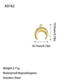 Macro view of 18k gold plated stainless steel horn pendant with dimensions and specifications - Wrapped Texture Horn Style (A0162) / Gold