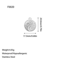 Detail of stainless steel sun and moon pendant with dimensions 20.0mm by 17.3mm - Round Sun And Moon Style (F0020) / Steel