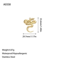Details von 18K vergoldetem Schlangenanhänger aus Edelstahl mit Gewichts- und Maßangaben - Dynamischer Spiralstil (A0358) / Gold