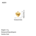 Detailed size specifications of the waterproof stainless steel golden heart pendant - Heart Style(A0201) / Gold