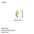 Vue détaillée du pendentif hippocampe en or 18 carats avec dimensions précises - Or