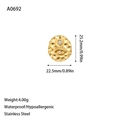 Detailed view of evil eye pendant with hammered texture and precise dimensions - Oval Hammered Evil Eye Style (A0692) / Gold