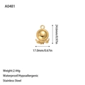 Détails du pendentif pieuvre plaqué or 18 carats avec dimensions 24,6mm x 17,0mm - Forme de Poulpe Poli (A0481) / Or