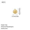 Goldener Sonnenblumen-Anhänger aus Edelstahl mit polierter Mitte und Blütenblatt-Textur - A0213 Gold