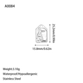 Detailed size specifications for oval Virgin Mary stainless steel pendant with dimensions - Abstract Face Rectangular Pendant (A0084) / Steel