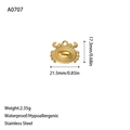 Détail du pendentif crabe en acier inoxydable plaqué or 18K avec spécification 2,35g - Forme de Crabe Exquise (A0707) / Or
