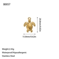 Détail du pendentif tortue en acier inoxydable doré 18K avec dimensions et infos - Mini Forme de Tortue (B0057) / Or