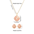 Pink enamel jewelry set size guide with dimensions for square necklace and stud earrings - Spiral Square Style (TZ56) [Pink]