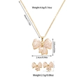 Detailed dimensions of gold titanium bow necklace and earrings jewelry set - Bowknot Style (TZ57) [White]