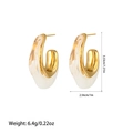 Detailed view of C-shaped drop earrings showing 3.33cm height and 2.56cm width dimensions - ES110803 White