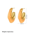Detailed size chart showing U-shaped gold earrings with amber resin measuring 3.33cm - ES110803 Orange