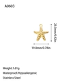 Hypoallergenic golden stainless steel starfish pendant charm with textured surface detail - Hammered Sea Star Charm (A0603) / Gold