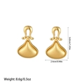 Size chart showing dimensions for the U-shaped golden teardrop dangle earrings - ES110805 Gold
