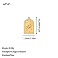 Waterproof gold sun pendant in arch shape made of hypoallergenic stainless steel - Arch Personified Sun Emblem Style (A0553) / Gold
