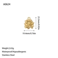 18K gold plated stainless steel lotus flower pendant, waterproof and hypoallergenic charm - Lotus Flower Style Charm (A0624) / Gold