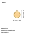 Gouden roestvrijstalen ronde hanger basis voor DIY sieraden 23,2mm x 19,7mm - Ronde Hanger Bezel (A0640) / Goud