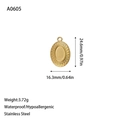Gouden ovale roestvrijstalen DIY hanger voor sieraden met afmetingen en reliëf randen - Ovale Radiale Hanger (A0605) / Goud