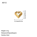 Waterproof gold stainless steel heart pendant charm for DIY jewelry making - Geometric Heart Style(A0112) / Gold