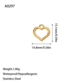Golden hollow heart pendant charm in stainless steel for DIY jewelry making - Hollow Heart Style(A0297) / Gold