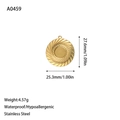 Gouden roestvrijstalen ronde hanger met radiale spiraaltextuur en centrale steenzetting - Ronde Spiraalhanger (A0459) / Goud