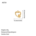 Golden asymmetrical heart pendant made of waterproof and hypoallergenic stainless steel - Nested Double Heart Style (A0724) / Gold