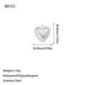 Silver stainless steel heart pendant with hammered texture and rope edge detail - Hammered Heart Style(B0153) / Steel
