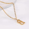 Polished 18K gold-plated stainless steel necklace featuring a capital letter B pendant - Uppercase Letter B