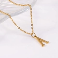 Minimalist 18K gold plated stainless steel necklace featuring letter A pendant - Capital Letter A