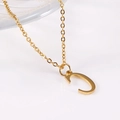 Minimalist 18K gold plated stainless steel necklace featuring a polished letter C pendant - Uppercase Letter C