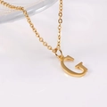 Minimalist 18K gold plated stainless steel necklace featuring a polished letter G pendant - Uppercase Letter G