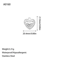 Silver stainless steel heart pendant with wavy texture, waterproof and hypoallergenic - Radial Heart Style (A0160) / Steel