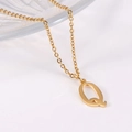 Minimalist 18K gold plated stainless steel necklace featuring a letter Q pendant - Uppercase Letter Q