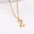 Minimalist 18K gold plated stainless steel necklace featuring a letter Z pendant - Uppercase Letter Z