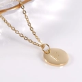 Minimalist 18K gold plated stainless steel necklace featuring a round pendant with letter F - Letter F / Necklace With Chain