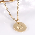 Minimalist 18K gold plated stainless steel necklace with a circular letter O pendant - Letter O / Necklace With Chain