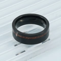 Polished black tungsten ring with red wood inlay, stylish minimalist jewelry for men - US 8