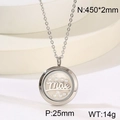 Collana in acciaio inox con ciondolo tondo Mae e perle regalo festa della mamma - Colore Acciaio (KN35370-K)