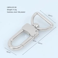 Detailed view of 18k gold plated stainless steel swivel lobster clasp with 15.6g weight - Silver 50mm x 26mm(U-shape)